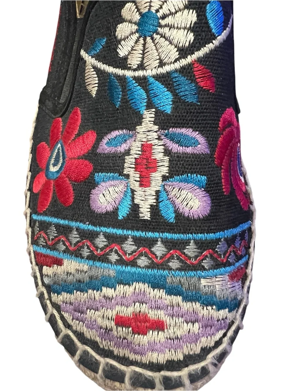 Johnny Was multicolored Embroidered Espadrilles size 38